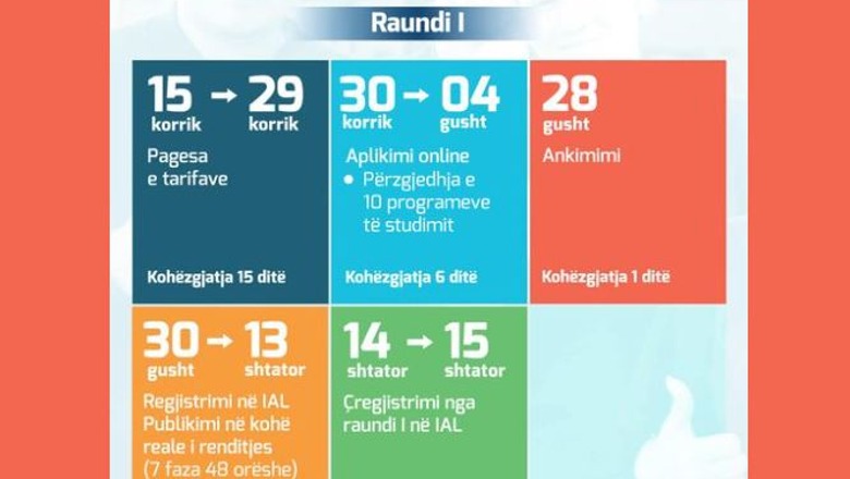 Aplikimi dhe regjistrimi i studenteve ne Universitete, publikohet kalendari
